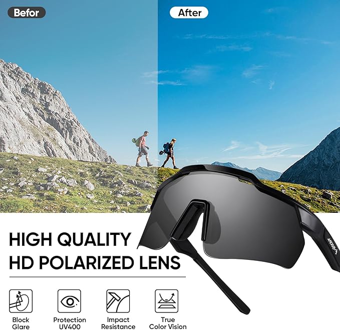Sports Polarized Sunglasses, UV400 Protection