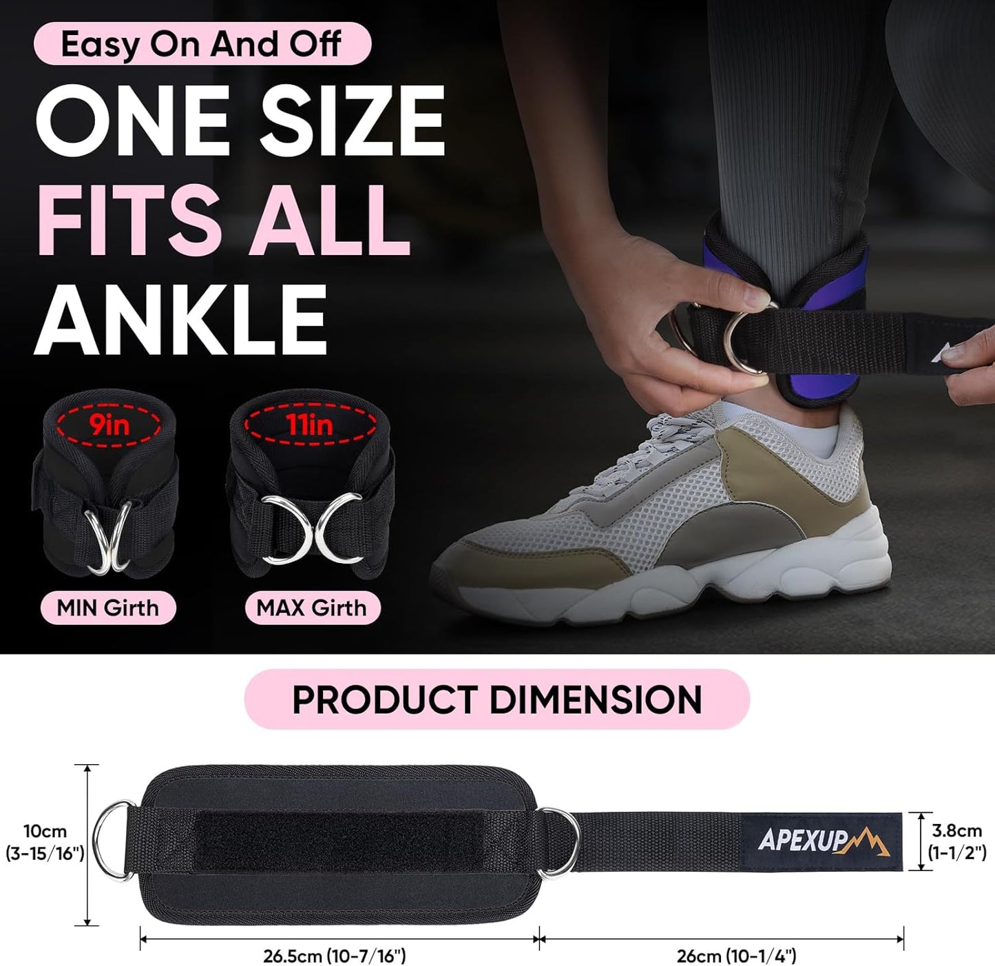 Ankle Strap for Cable Machine, Ankle Resistance Bands, Cable Kickback Ankle Straps