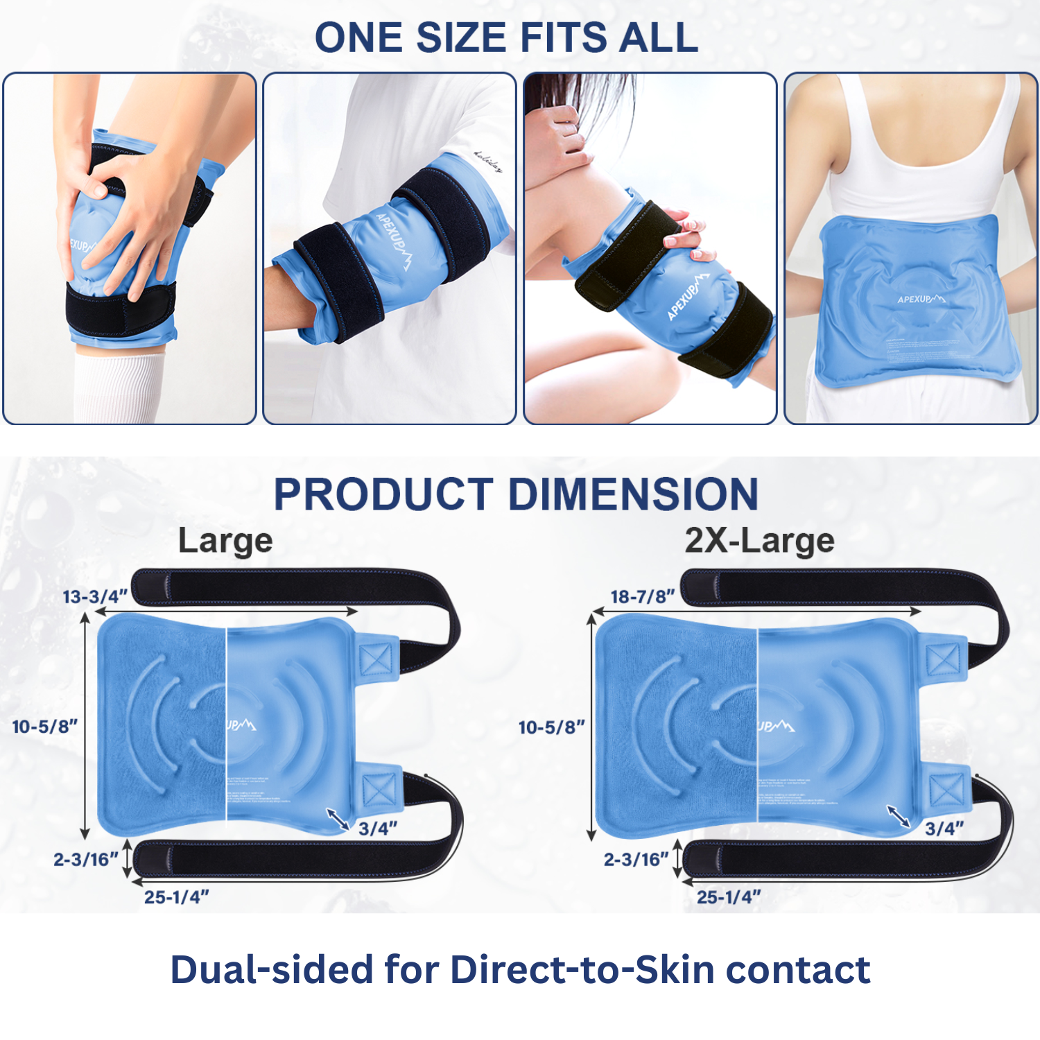 Ice Pack for Knee Pain Relief, Reusable Knee Ice Pack Wrap, Flexible Gel Cold Pack