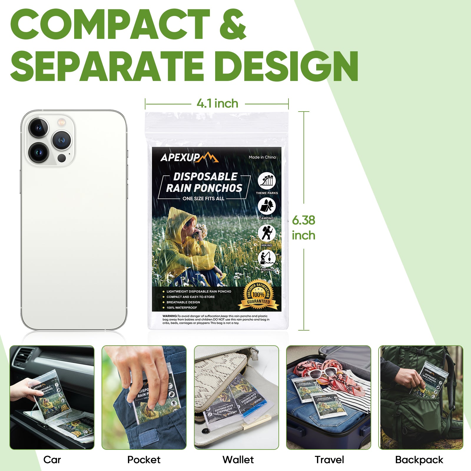 Disposable Rain Ponchos, Emergency Rain Ponchos