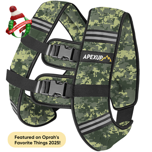 Weighted Vest with Reflective Stripe, Camo (5/10/15/20/25/30 lbs)