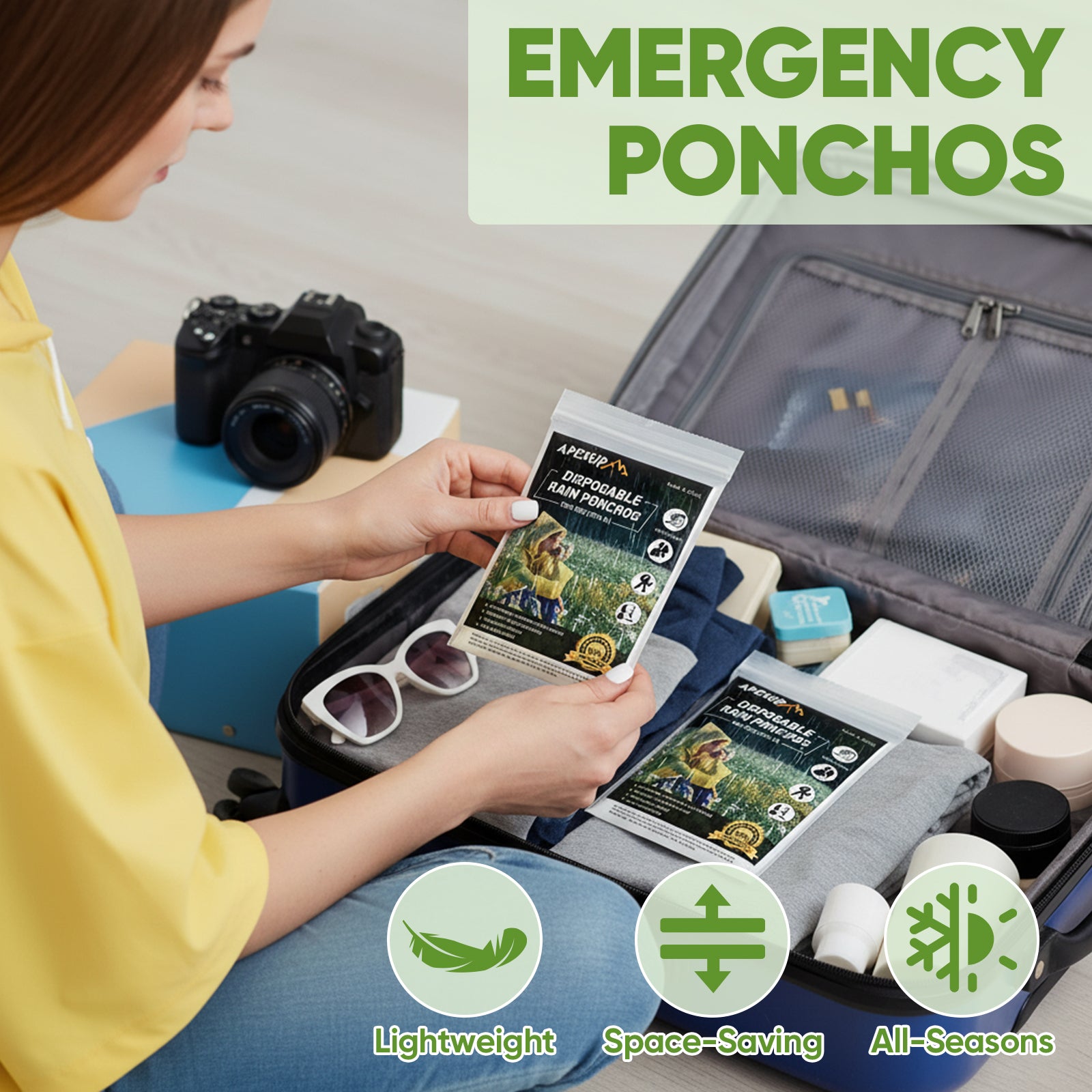 Disposable Rain Ponchos, Emergency Rain Ponchos