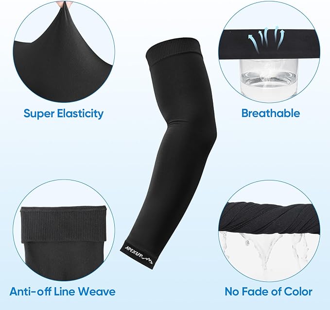 Cooling Arm Sleeves, UPF 50+ UV Protection Compression for Sports & Outdoor