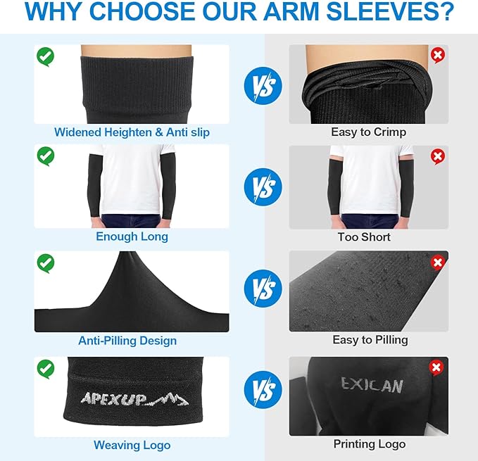 Cooling Arm Sleeves, UPF 50+ UV Protection Compression for Sports & Outdoor