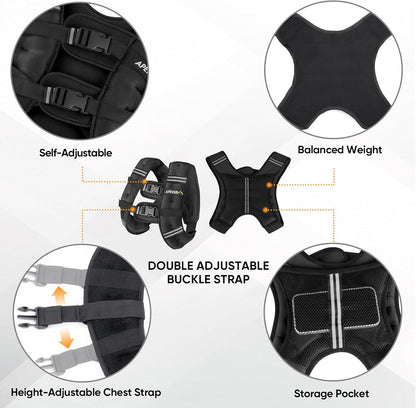 Weighted Vest with Washable Layer (5/10/15/20/25/30lbs)