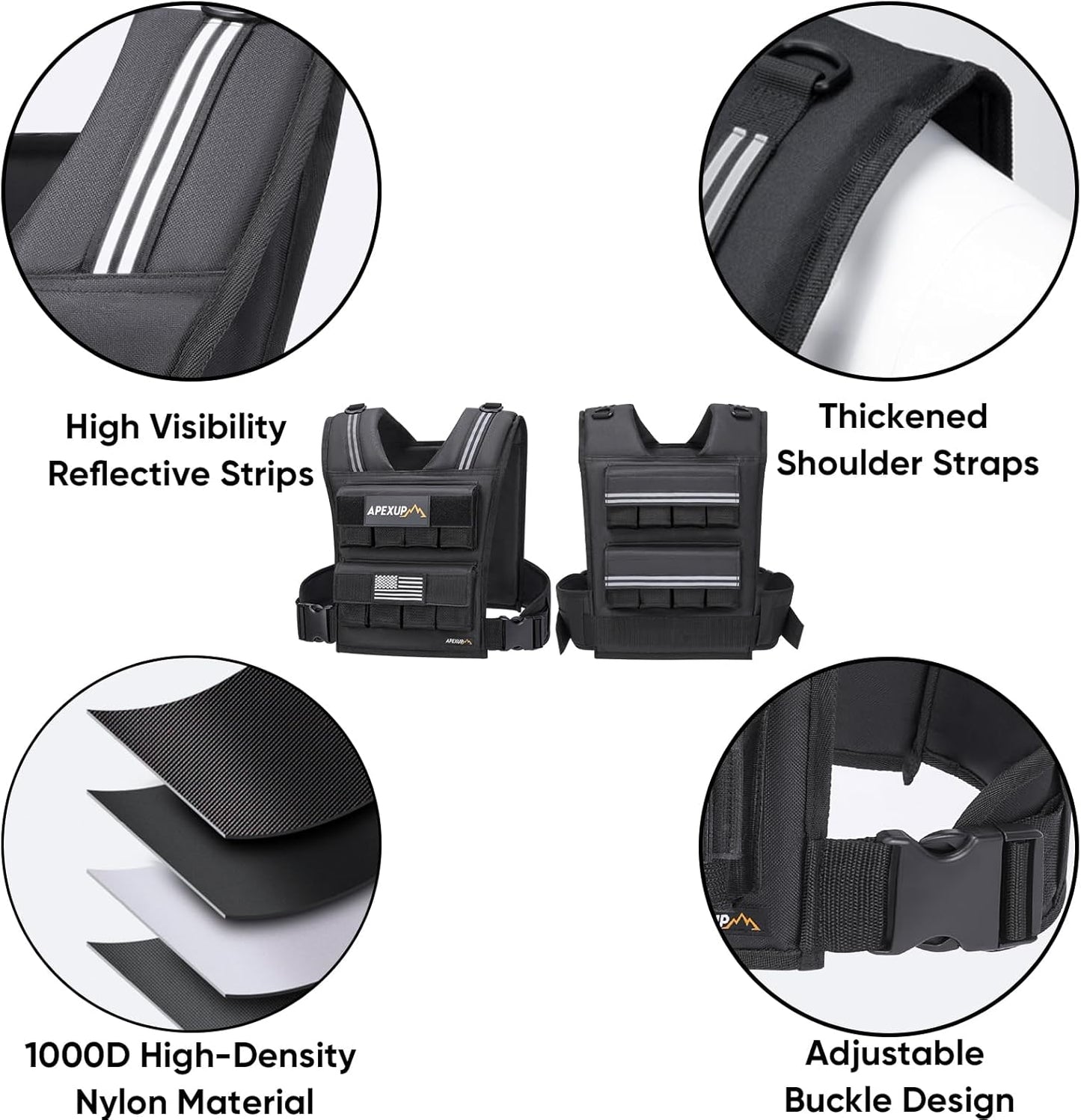 Adjustable Weighted Vest for 40lbs, without Iron Weights