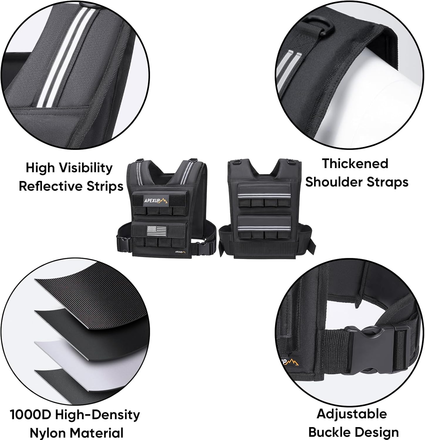 Adjustable Weighted Vest for 40lbs, without Iron Weights