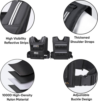 Adjustable Weighted Vest for 40lbs, without Iron Weights