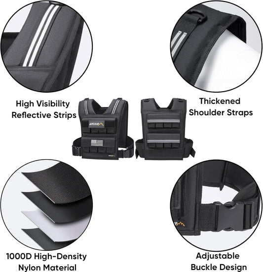 Adjustable Weighted Vest for 40lbs, without Iron Weights