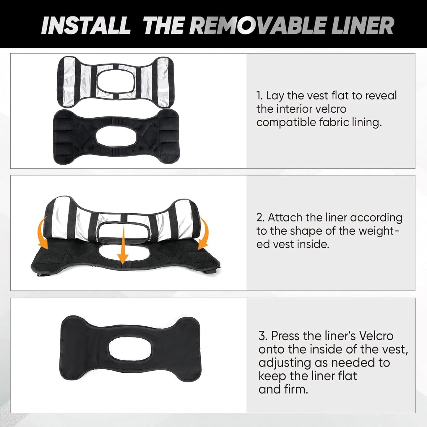 Adjustable Weighted Vest with Removable Waterproof Liner, 6 Ironsand Weights and Large Pocket ( 4-10 /12-18 /20-32 lbs)