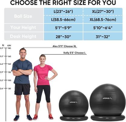 Yoga Ball Chair, Anti Slip Stability Ball Fitness Ball Seat