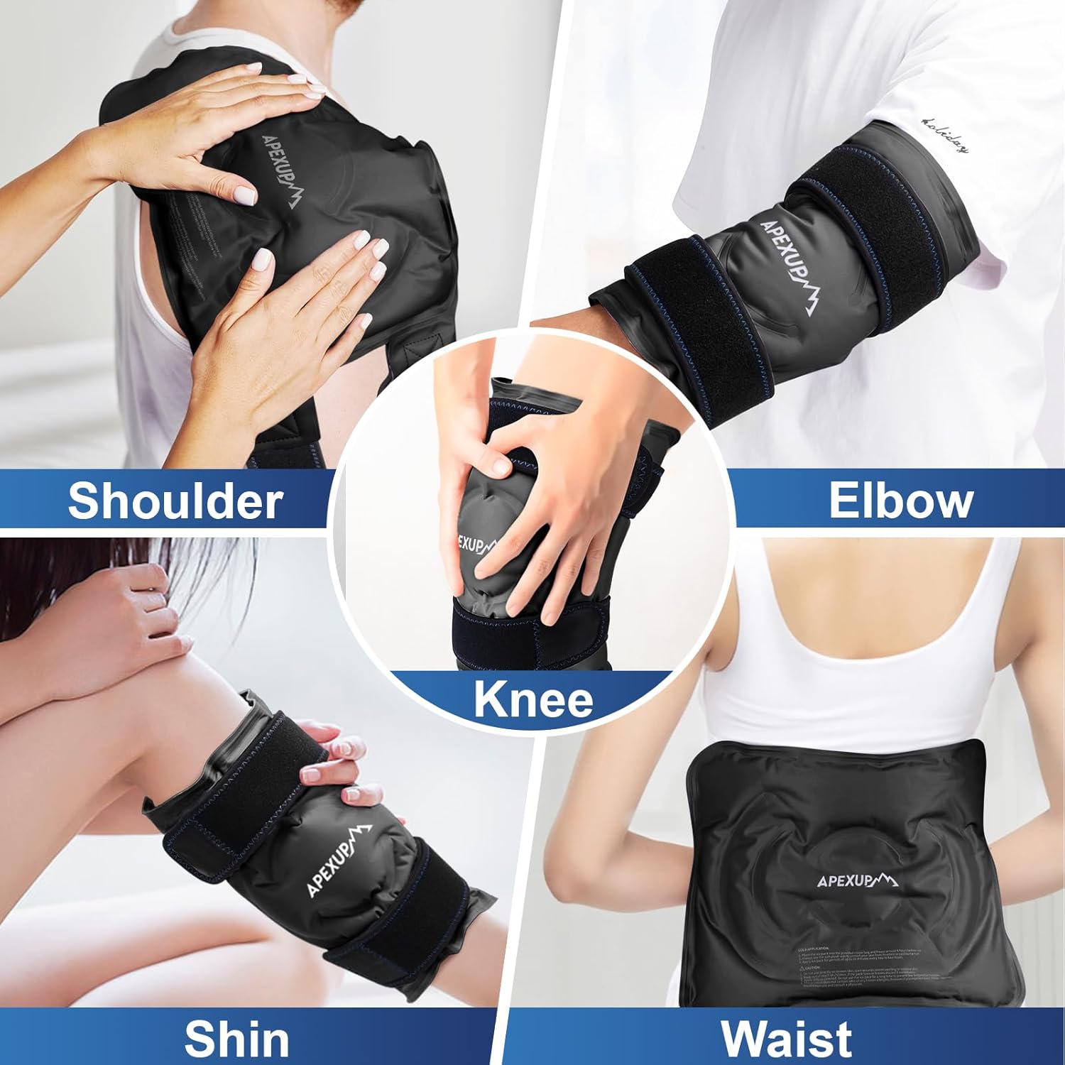 Ice Pack for Knee Pain Relief, Reusable Knee Ice Pack Wrap, Flexible Gel Cold Pack