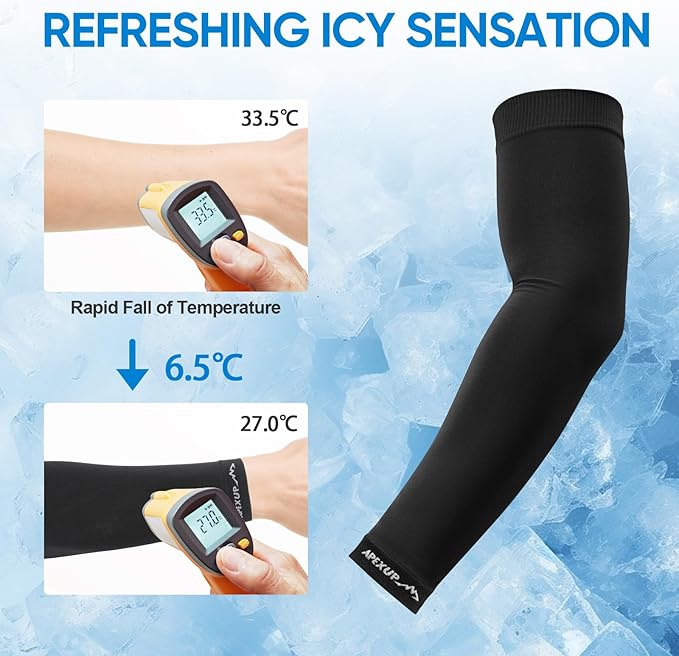 Cooling Arm Sleeves, UPF 50+ UV Protection Compression for Sports & Outdoor