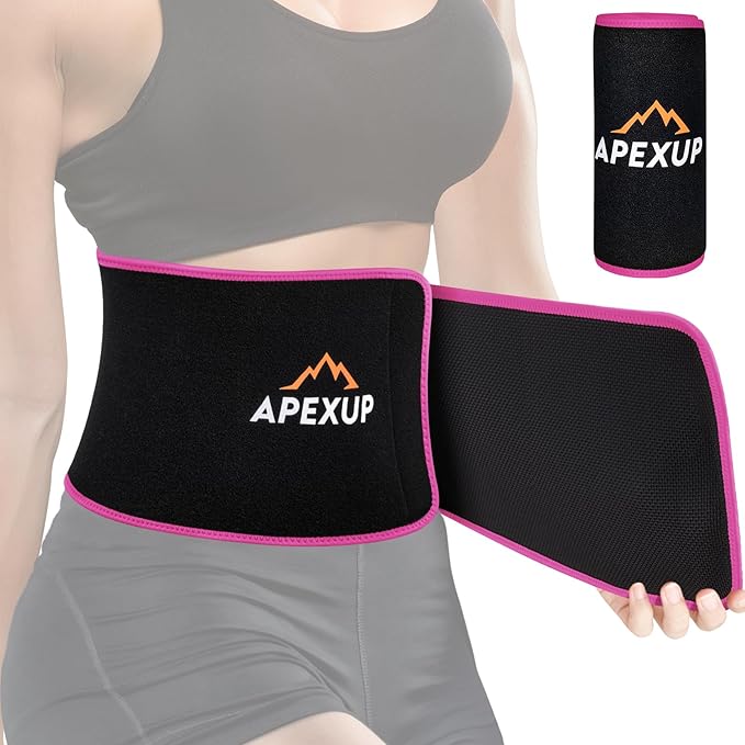 Neoprene Waist Trainer Belt, Slimming Sweat Band with Adjustable Fit & Removable Lumbar Support