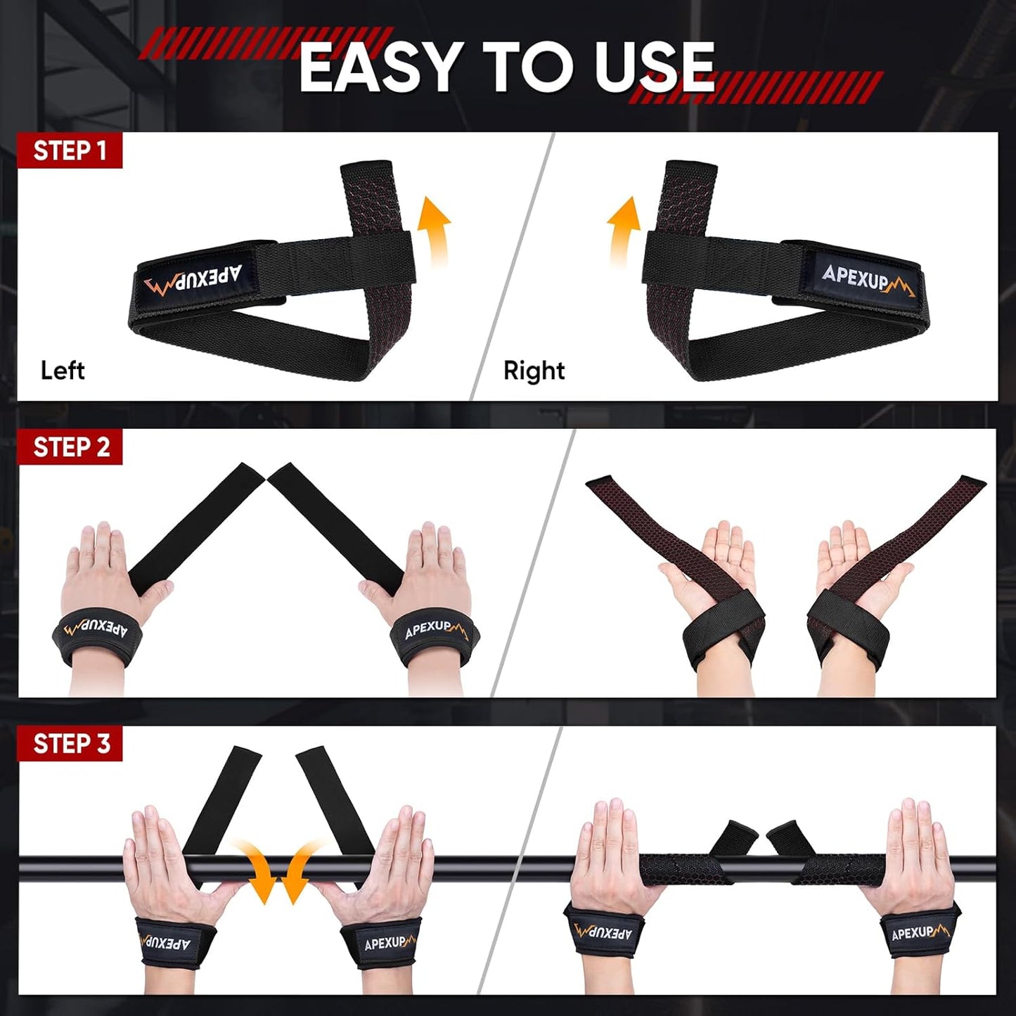 Lifting Wrist Straps with Padded Neoprene