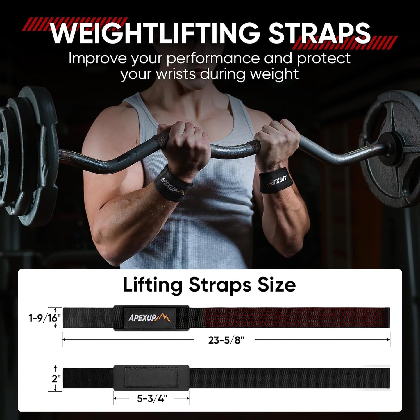 Lifting Wrist Straps with Padded Neoprene