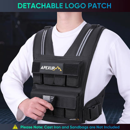 Adjustable Weighted Vest for 40lbs, without Iron Weights