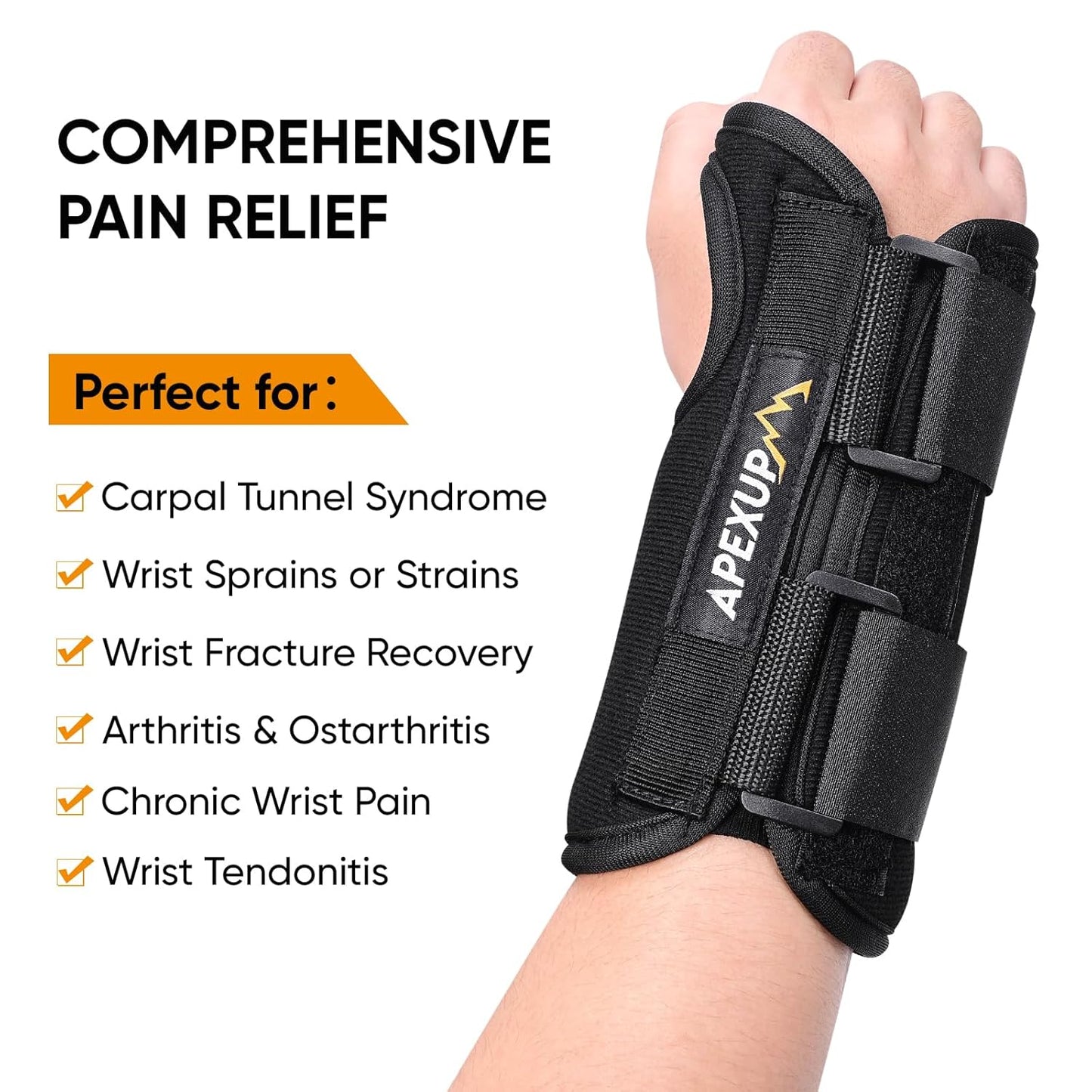 Adjustable Wrist Brace for Carpal Tunnel, with Wrist Splints