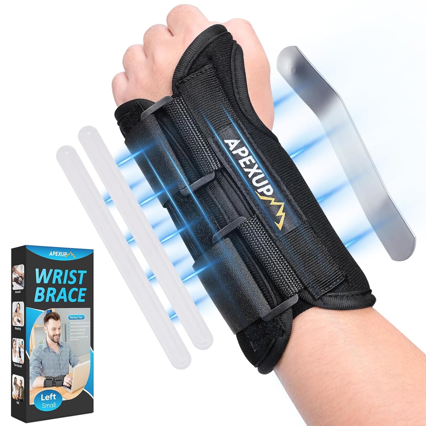 Adjustable Wrist Brace for Carpal Tunnel, with Wrist Splints