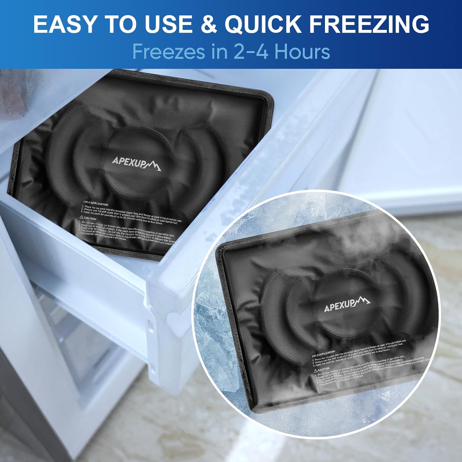 Reusable Gel Ice Packs for Injuries, Flexible Double-Sided Cold Packs