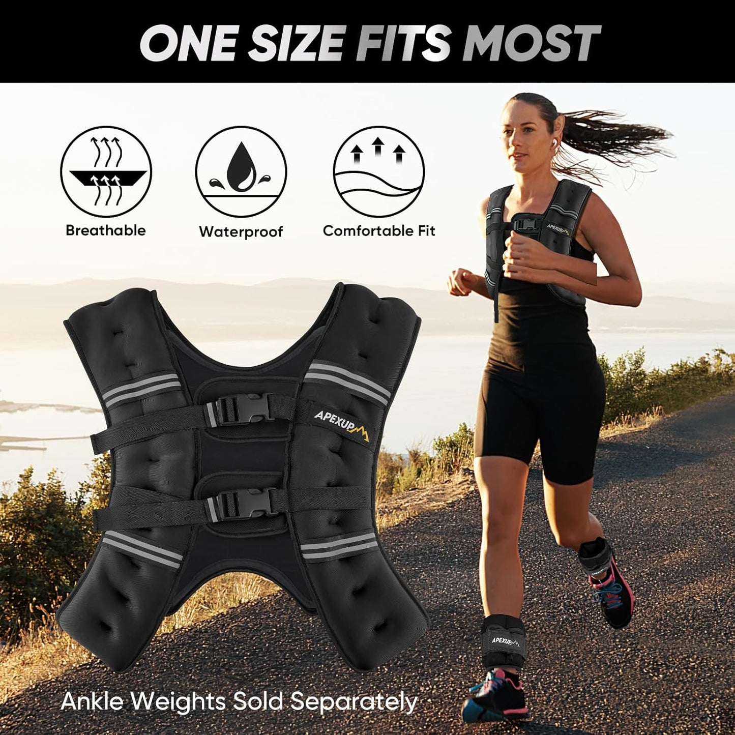 Weighted Vest with Washable Layer (5/10/15/20/25/30lbs)