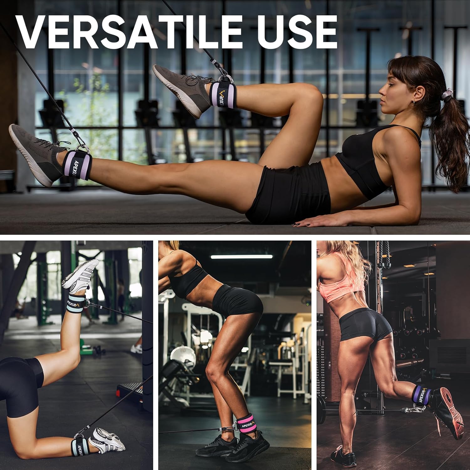 Ankle Strap for Cable Machine, Ankle Resistance Bands, Cable Kickback Ankle Straps