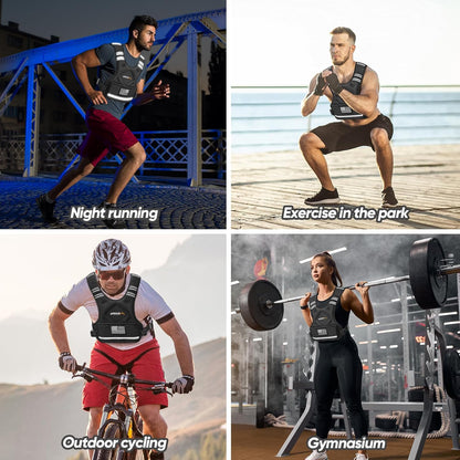 Adjustable Weighted Vest with Removable Waterproof Liner, 6 Ironsand Weights and Large Pocket ( 4-10 /12-18 /20-32 lbs)