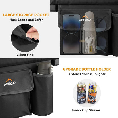 Portable Stadium Seats with Back Support, Large Pocket, Cup Holder