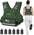 Adjustable weighted vest by APEXUP, shown with a person wearing it while jogging. The vest is black with a large pocket on the front and adjustable straps.